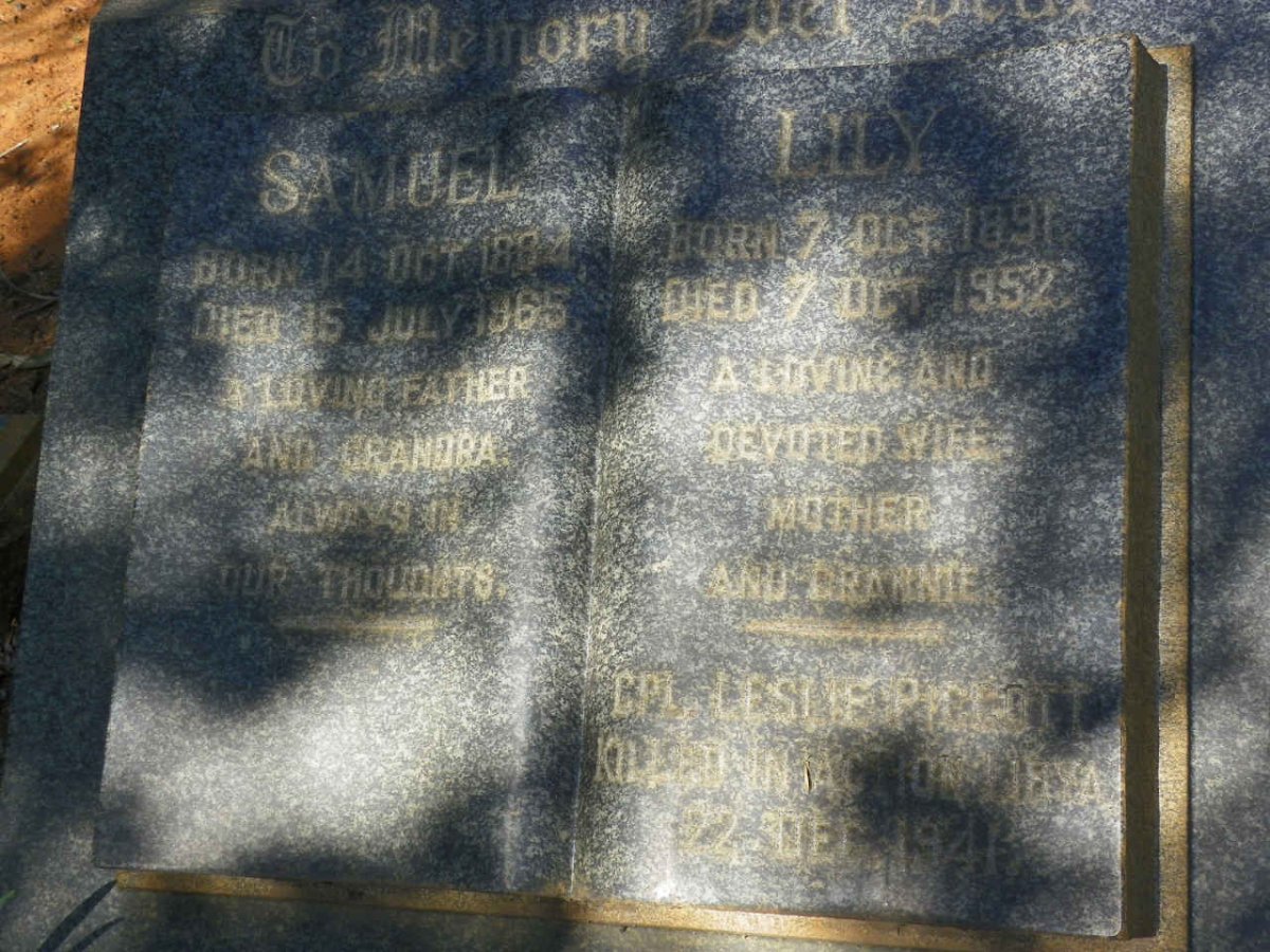 PIGGOTT Samuel 1884-1965 &amp; Lily 1891-1952 :: PIGGOTT Leslie -1941