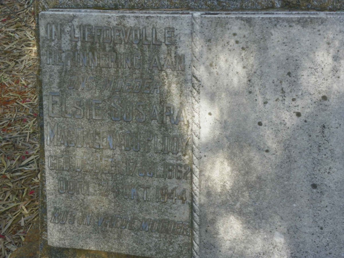 PLOOY Elsie Susara Magdalena, du nee DE BEER 1862-1944