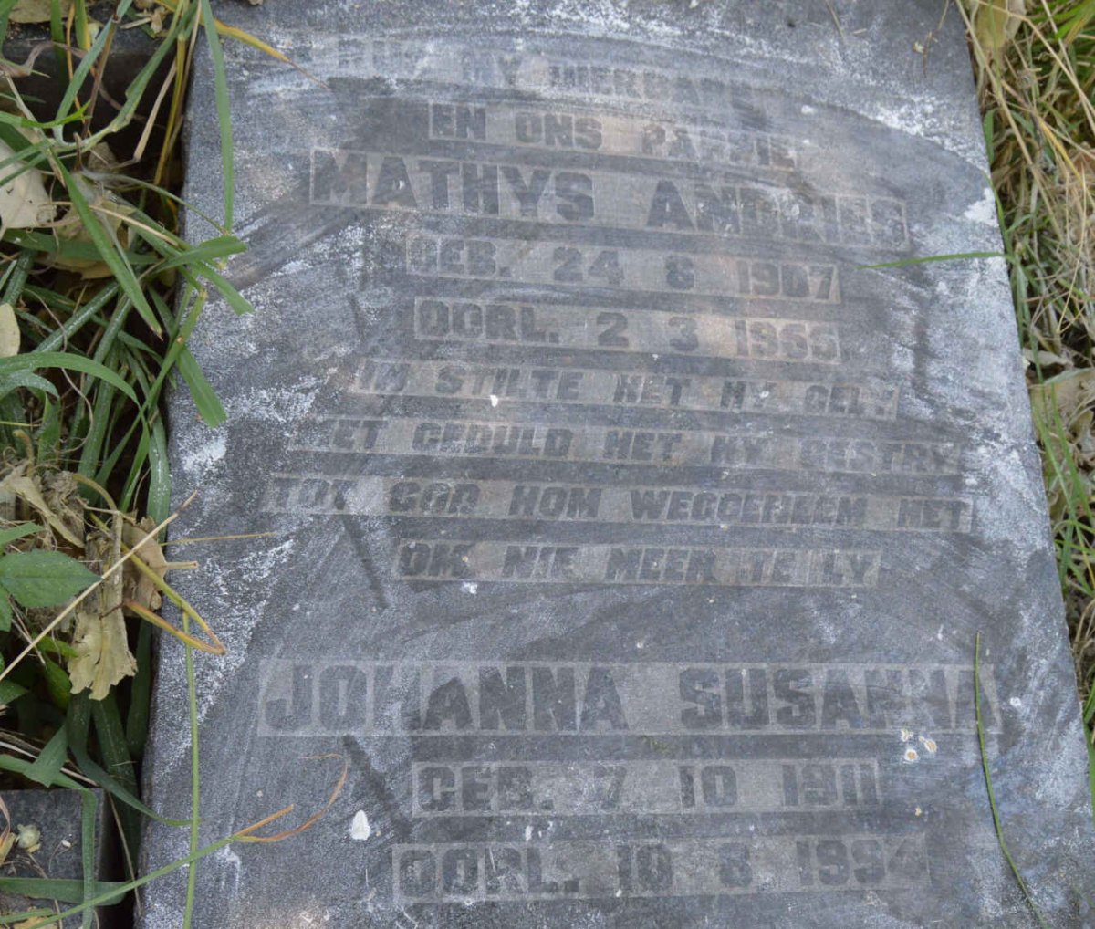 PLOOY Matthys Andries, du 1907-1955 &amp; Johanna Susanna 1911-1994