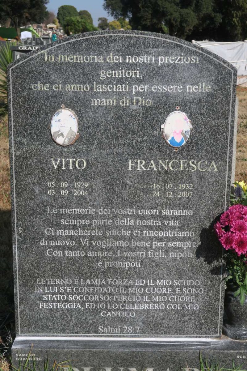 PLUMARI Vito 1929-2004 &amp; Francesca 1932-2007