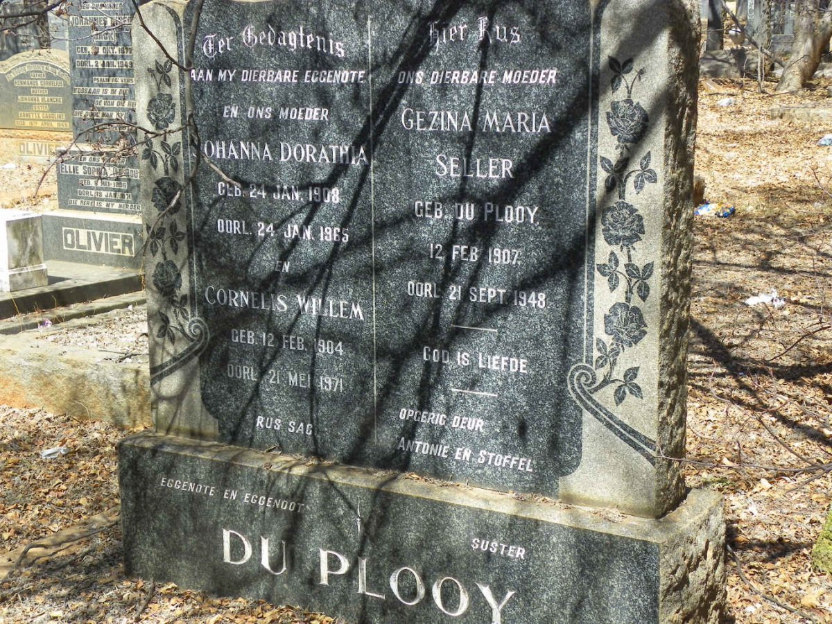 PLOOY Cornelis Willem, du 1904-1971 &amp; Johanna Dorathia 1908-1965