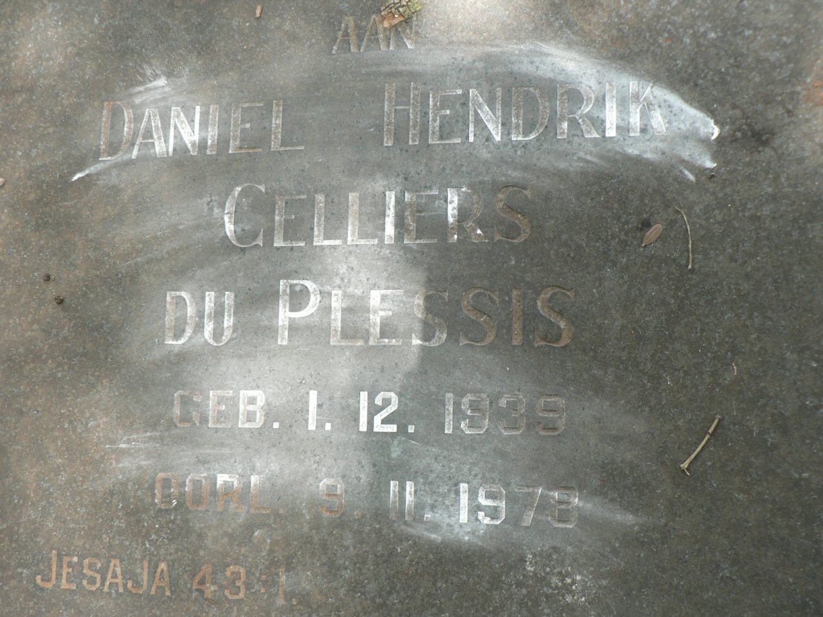 PLESSIS Daniel Hendrik Celliers, du 1939-1978