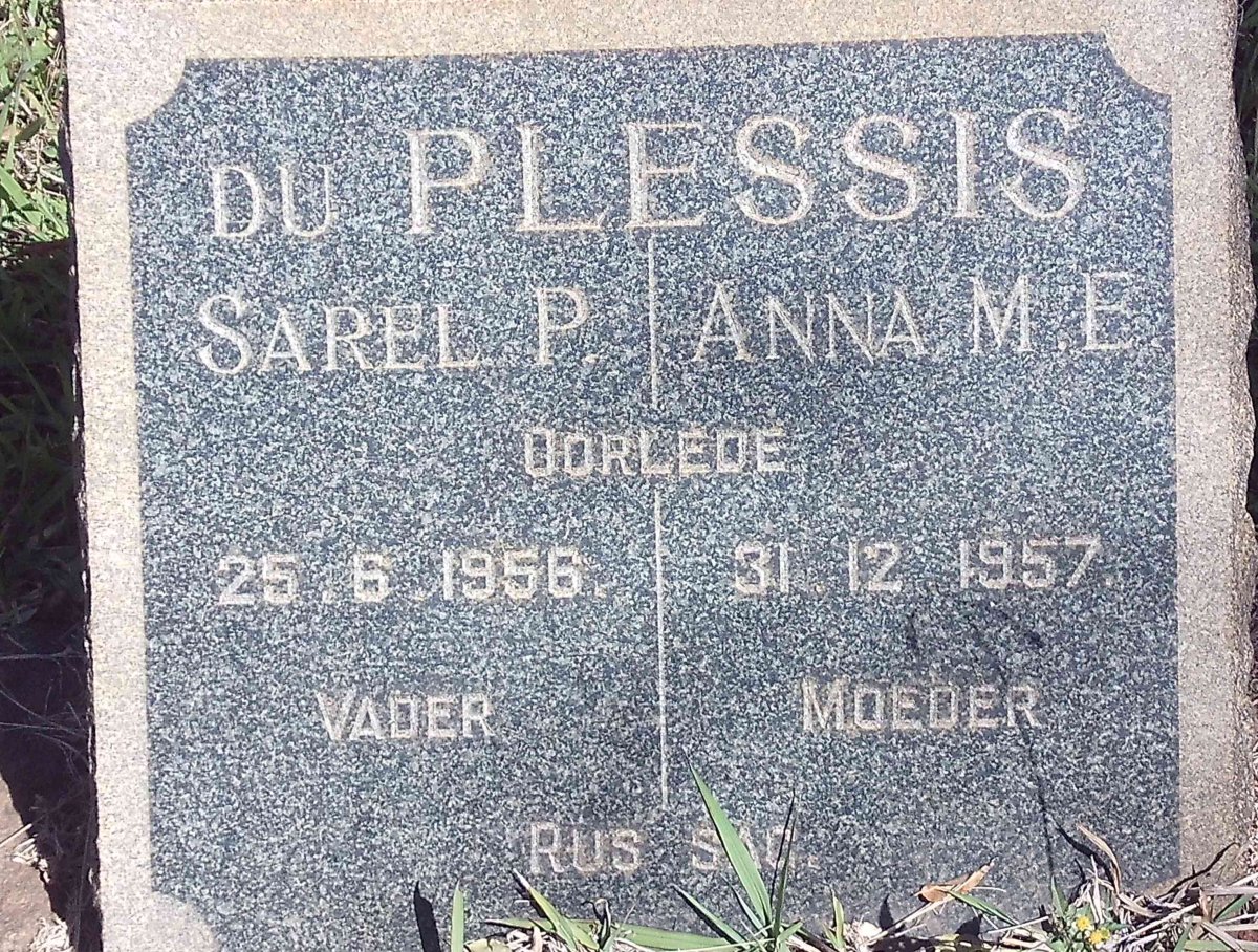 PLESSIS Sarel P., du -1956 &amp; Anna M.E. -1957