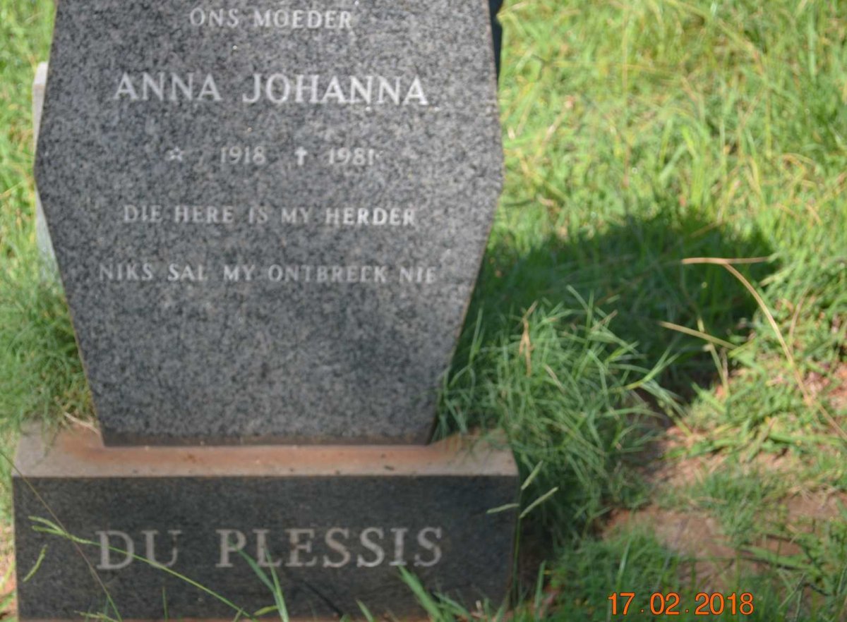 PLESSIS Anna Johanna, du 1918-1981