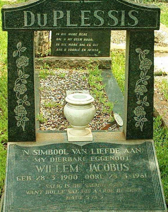 PLESSIS Willem Jacobus, du 1900-1961