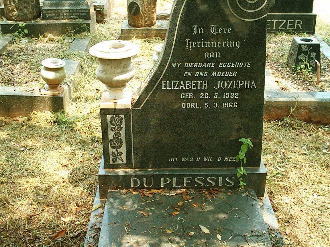 PLESSIS Elizabeth Jozepha, du 1932-1966
