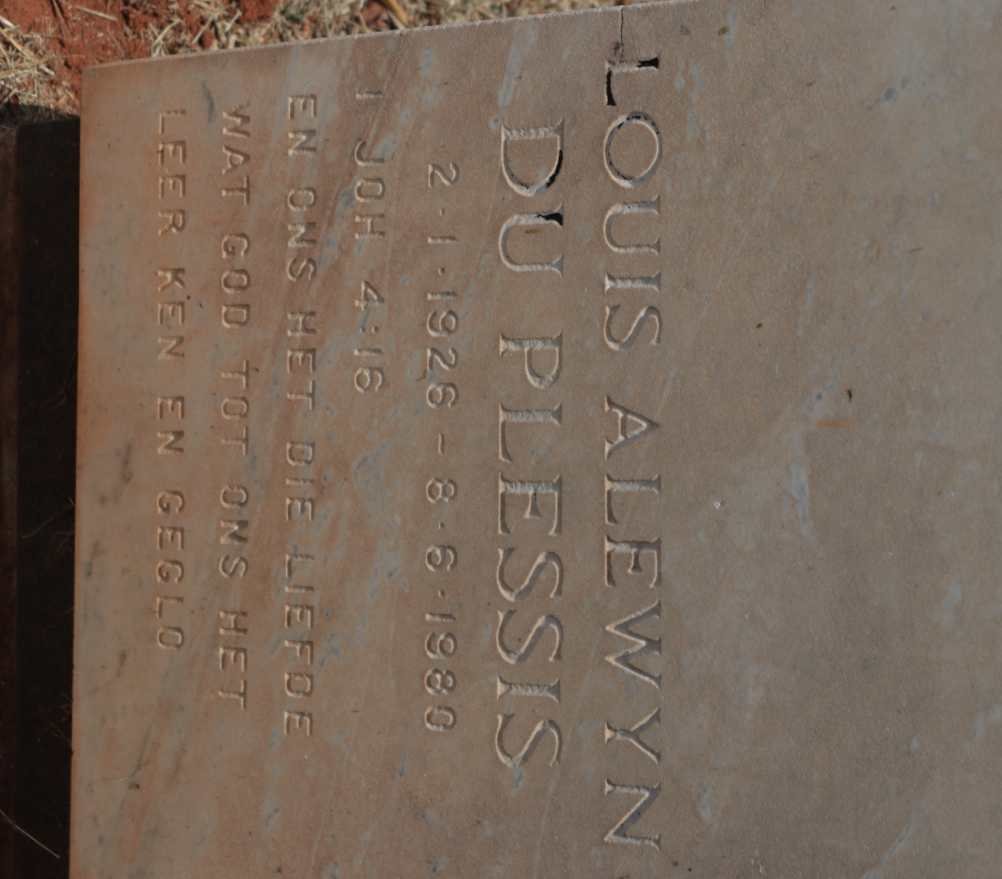 PLESSIS Louis Alewyn, du 1926-1980