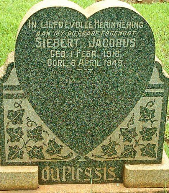 PLESSIS Siebert Jacobus, du 1910-1949