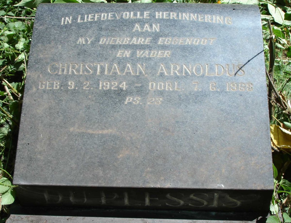 PLESSIS Christiaan Arnoldus, du 1924-1968
