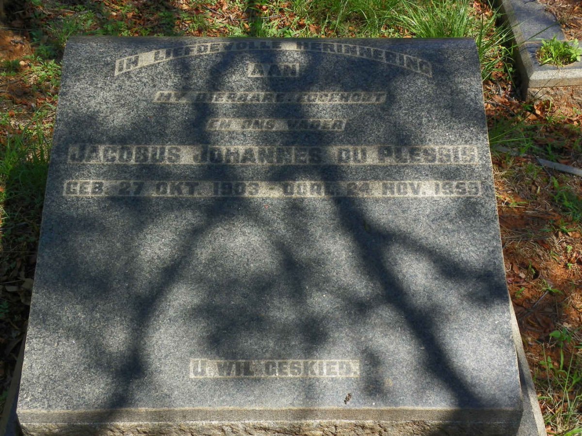 PLESSIS Jacobus Johannes, du 1903-1959