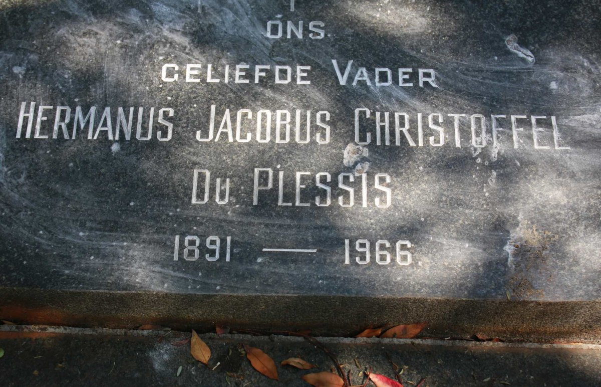 PLESSIS Hermanus Jacobus Christoffel, du 1891-1966