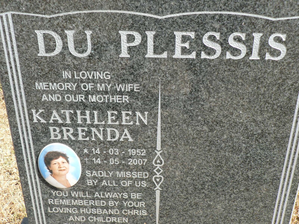 PLESSIS Kathleen Brenda, du 1952-2007