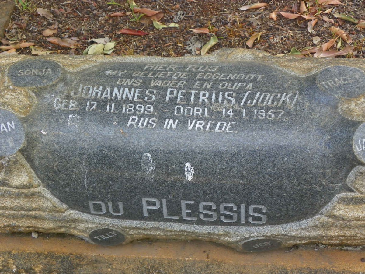 PLESSIS Johannes Petrus, du 1899-1957
