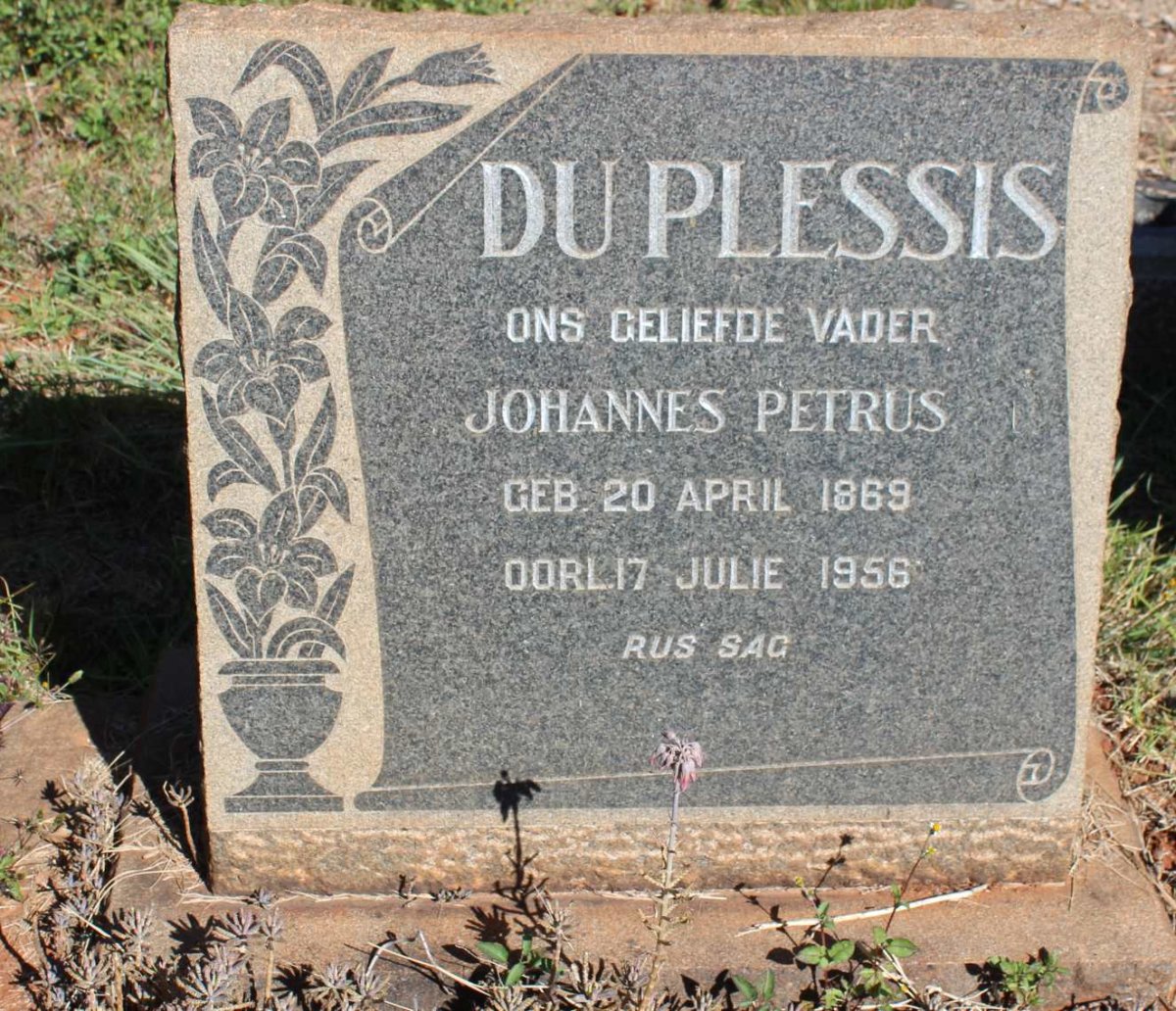 PLESSIS Johannes Petrus, du 1869-1956