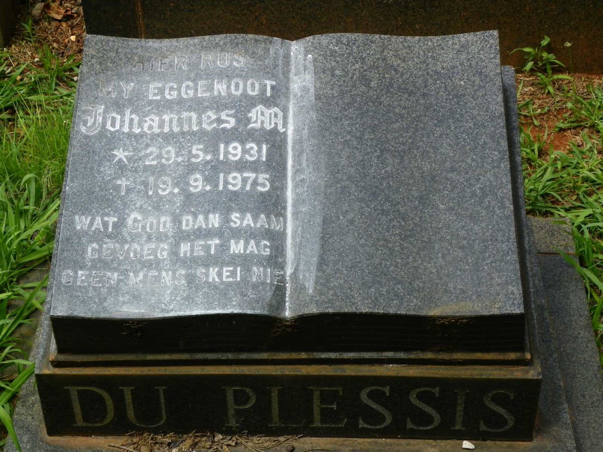 PLESSIS Johannes M., du 1931-1975