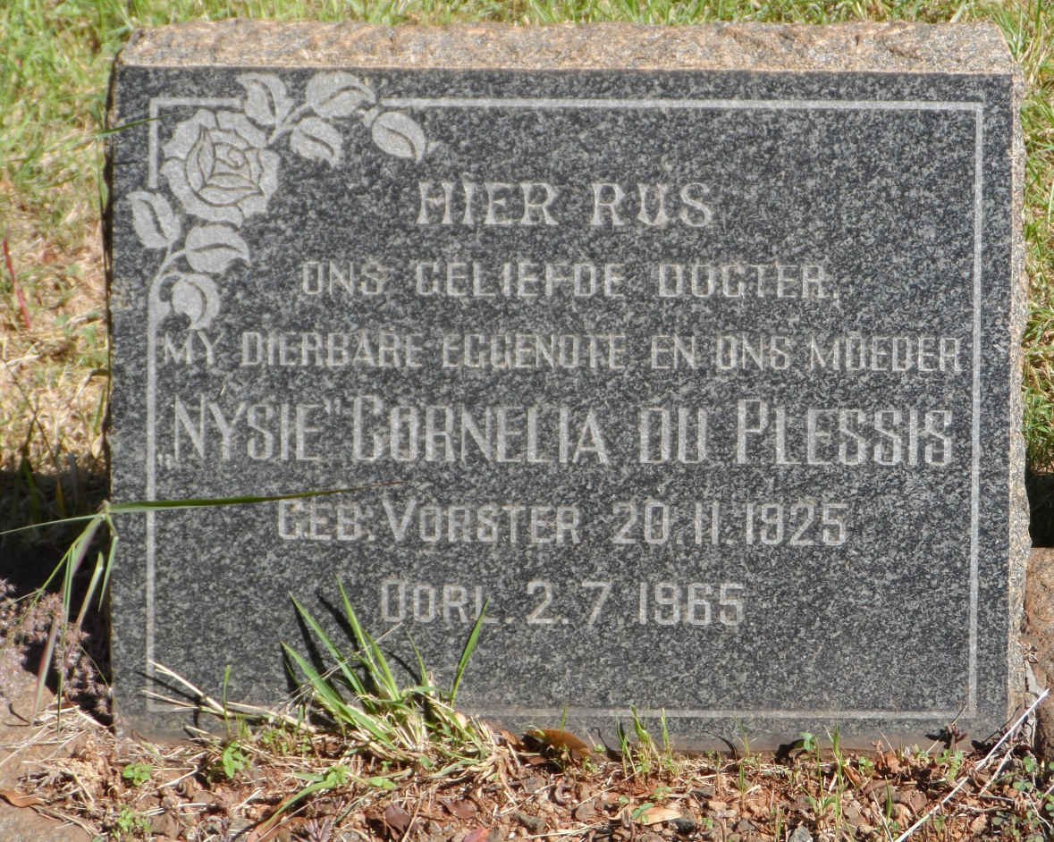 PLESSIS Cornelia, du nee VORSTER 1925-1965