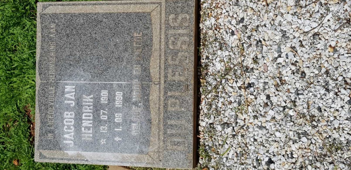 PLESSIS Jacob Jan Hendrik, du 1901-1990