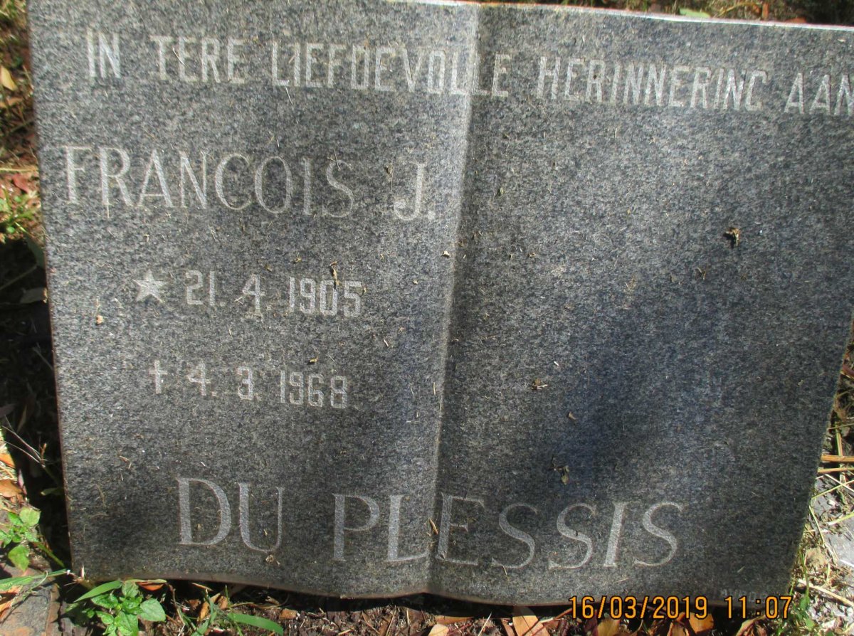 PLESSIS Francois J., du 1905-1968