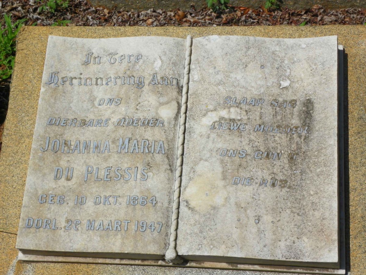 PLESSIS Johanna Maria, du 1864-1947