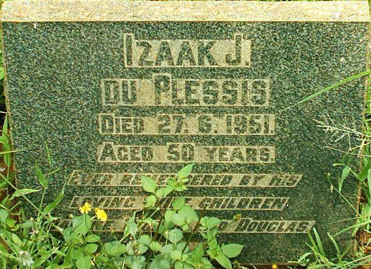 PLESSIS Izaak J., du 1901-1951