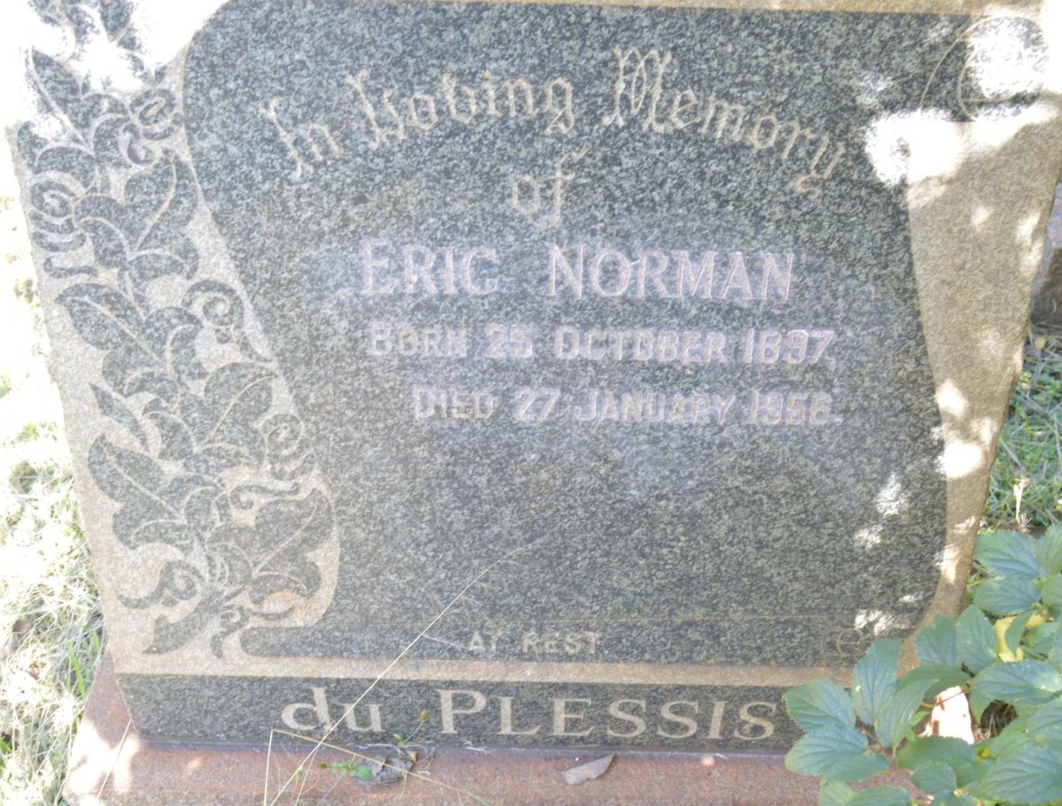 PLESSIS Eric Norman, du 1897-1956
