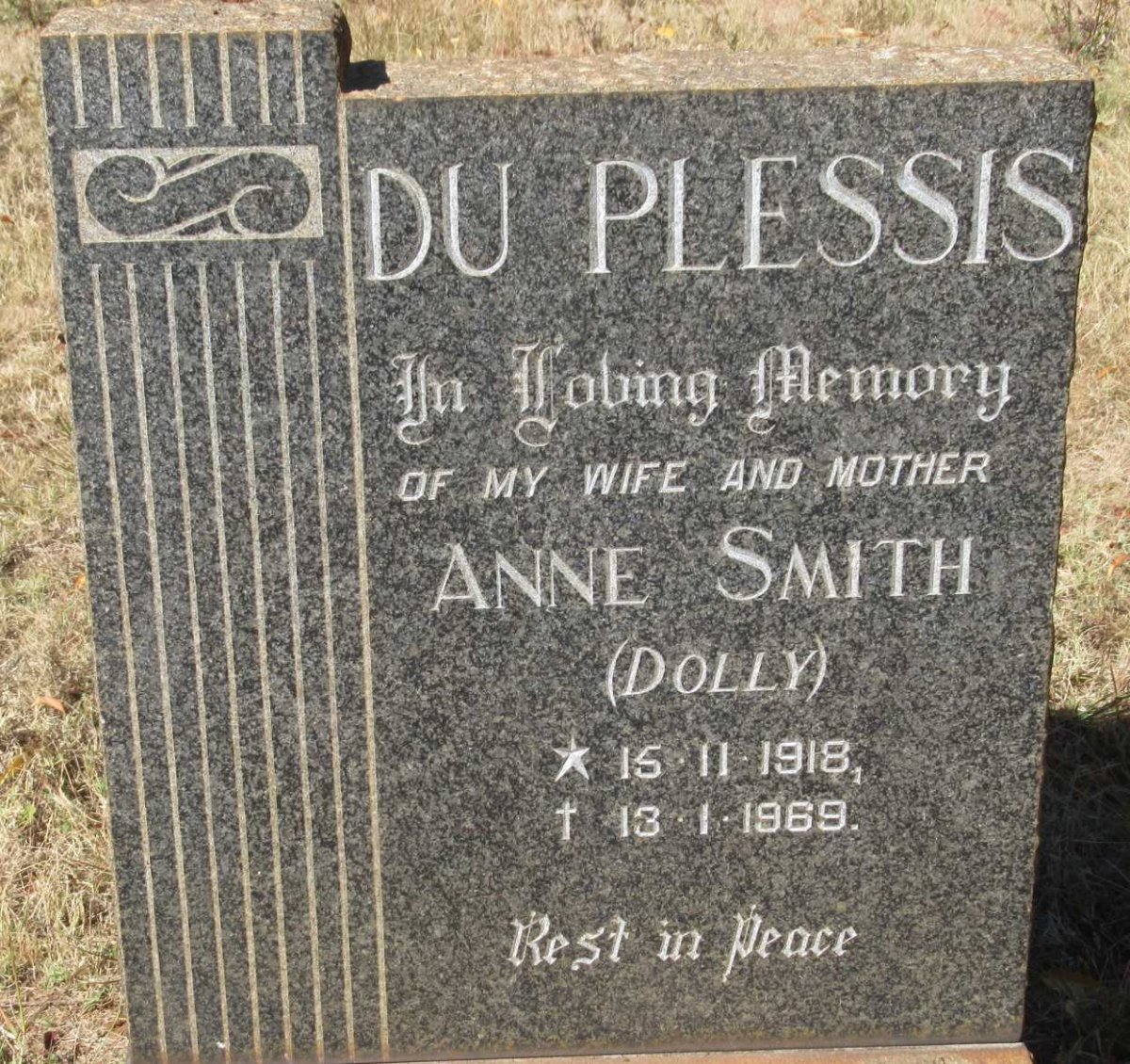 PLESSIS Anne Smith, du 1918-1969