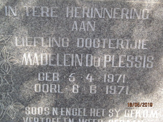 PLESSIS Madelein, du 1971-1971