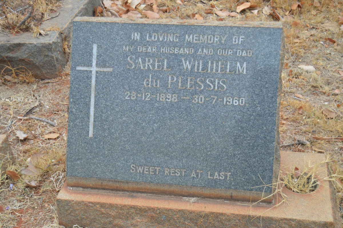 PLESSIS Sarel Wilhelm, du 1898-1960