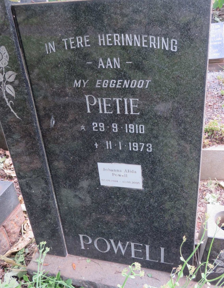 POWELL Pietie 1910-1973 & Johanna Alida 1914-2009