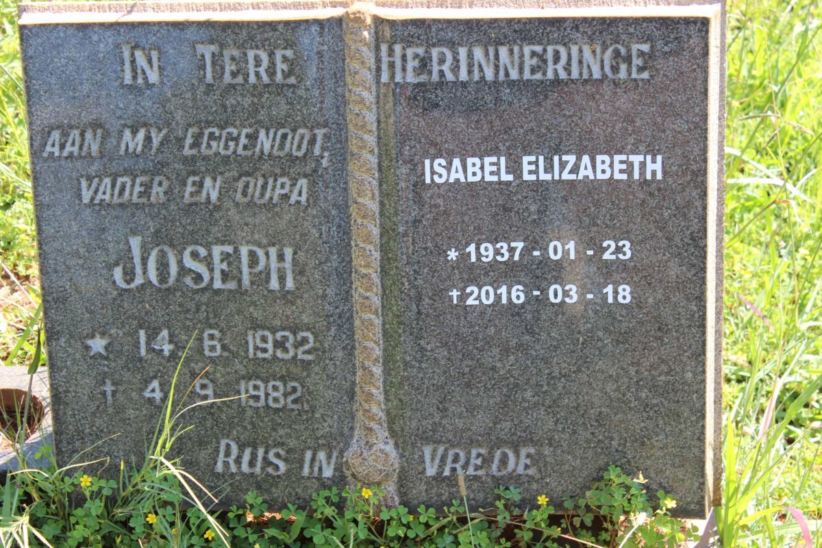 POWELL Joseph 1932-1982 &amp; Isabel Elizabeth 1937-2016