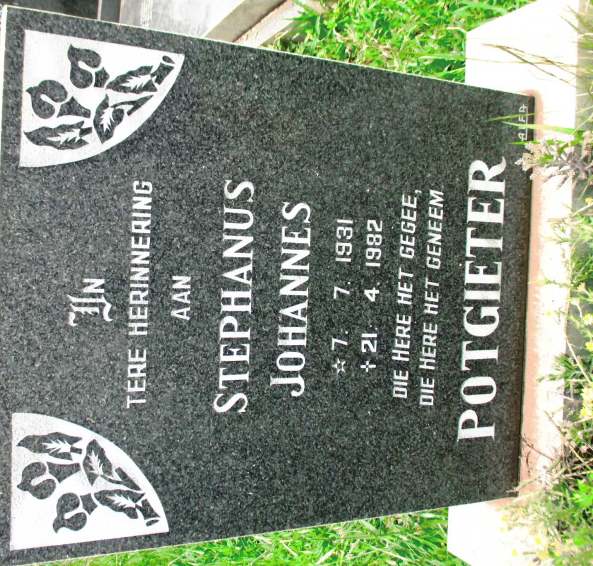 POTGIETER Stephanus Johannes 1931-1982