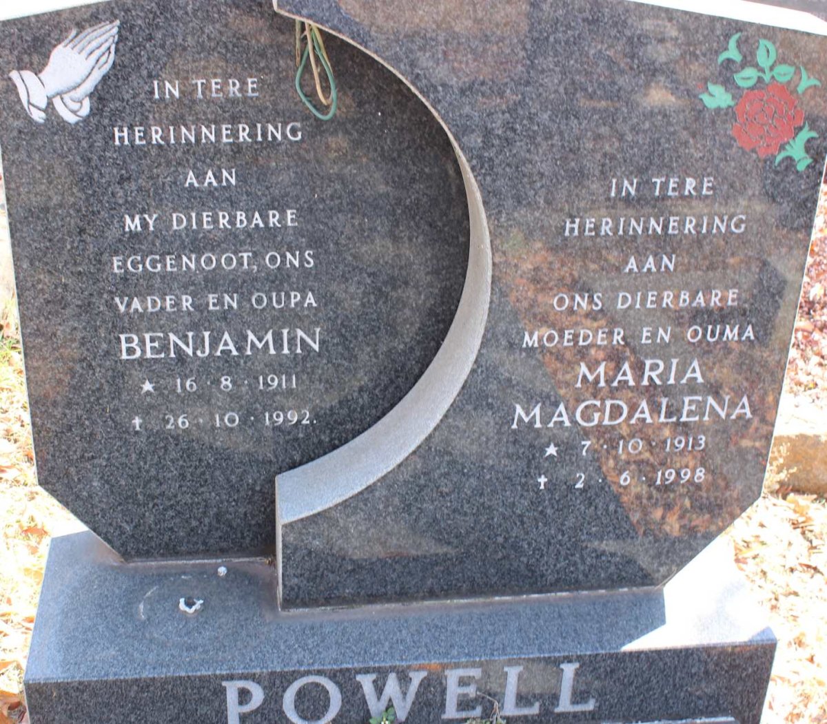 POWELL Benjamin 1911-1992 &amp; Maria Magdalena 1913-1998