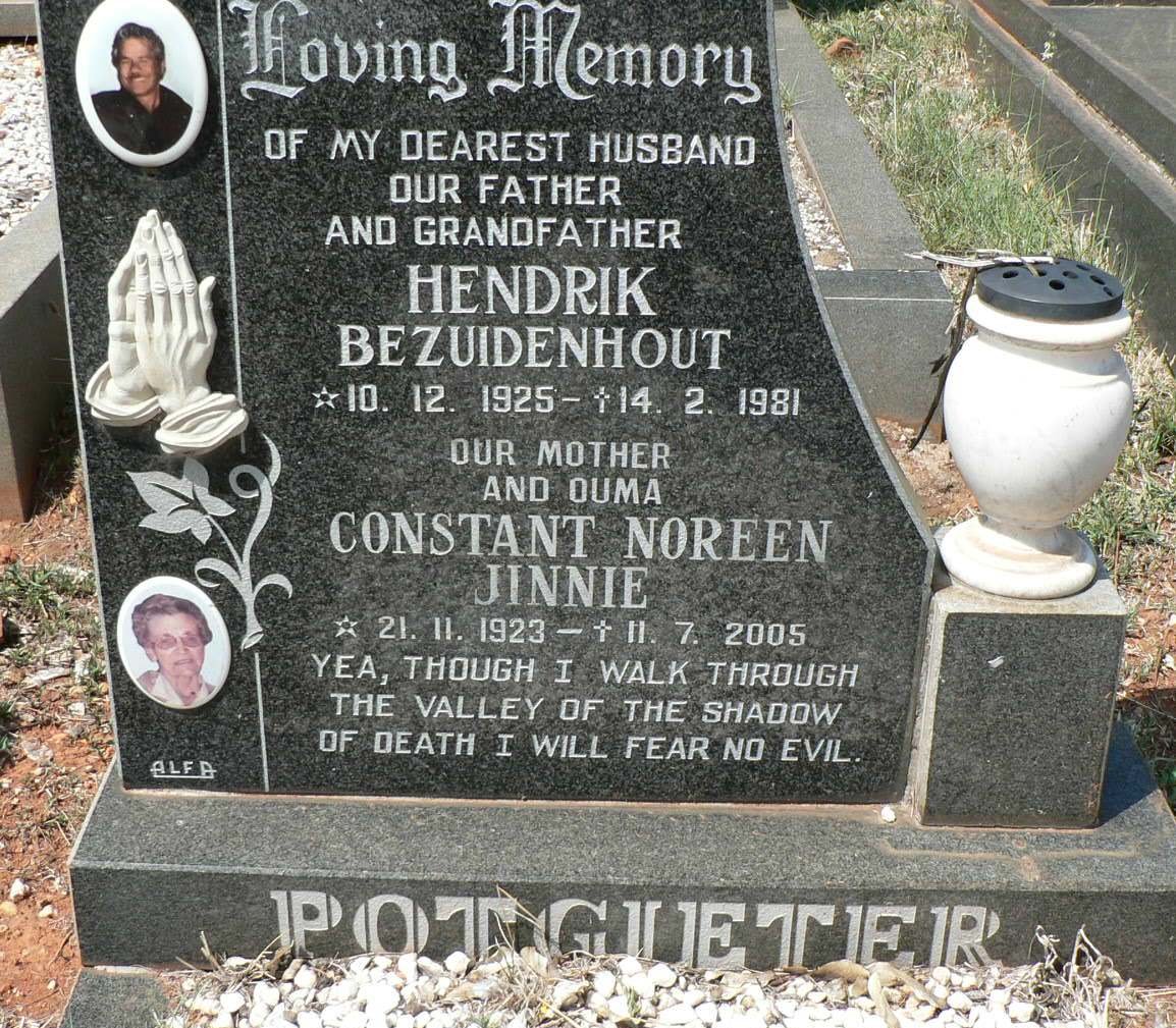 POTGIETER Hendrik Bezuidenhout 1925-1981 &amp; Constant Noreen Jinnie 1923-2005
