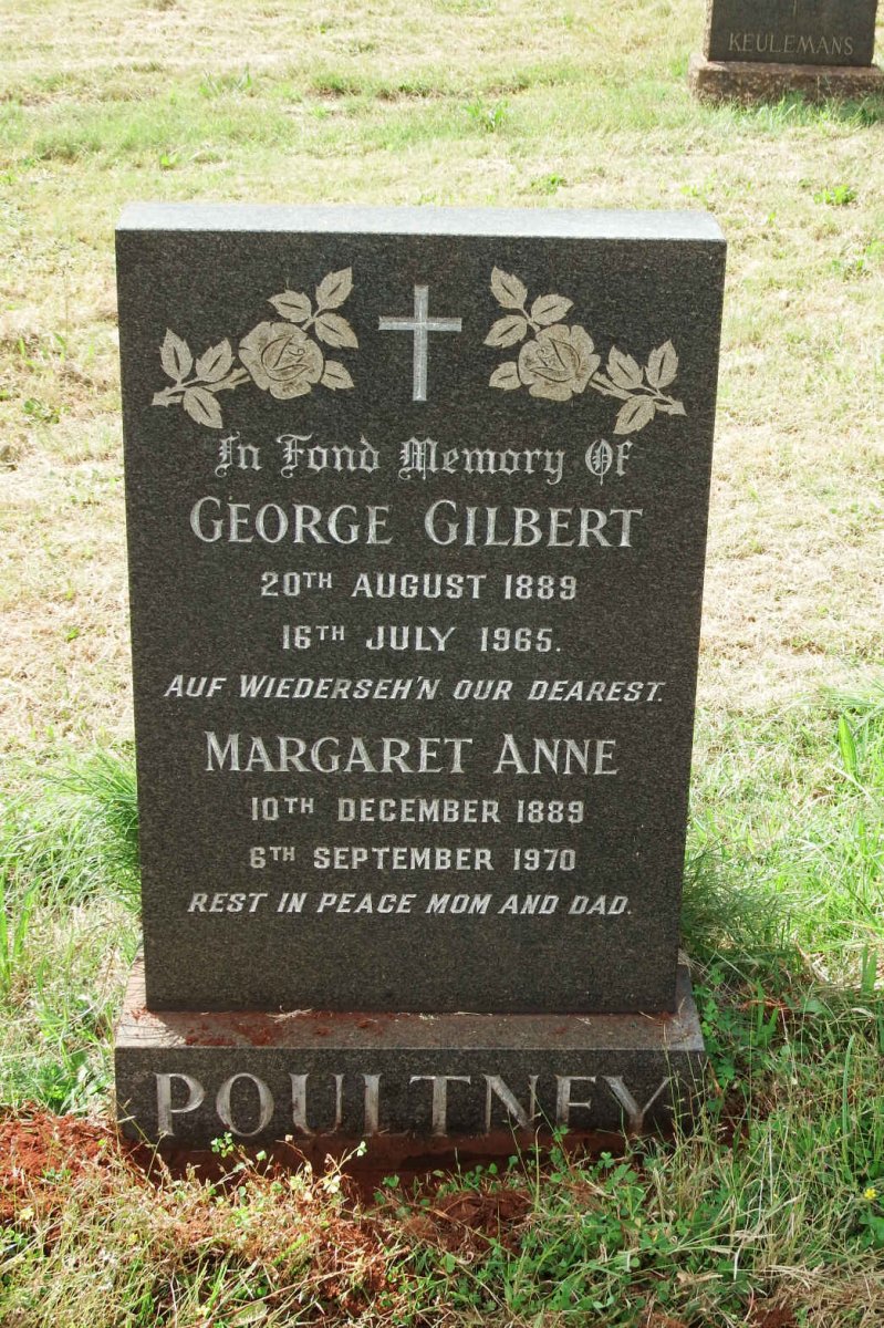 POULTNEY George Gilbert 1889-1965 &amp; Margaret Anne 1889-1970