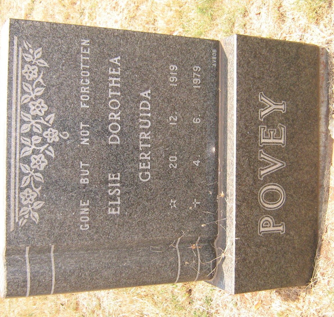 POVEY Elsie Dorothea Gertruida 1919-1979