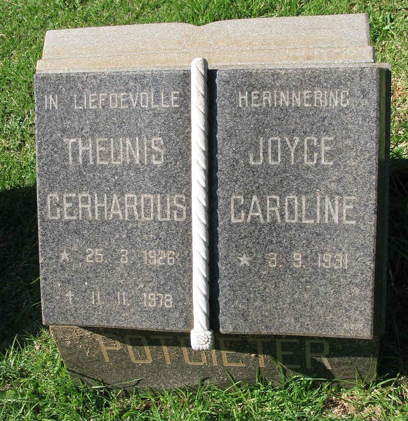 POTGIETER Theunis Gerhardus 1926-1978 &amp; Joyce Caroline 1931-
