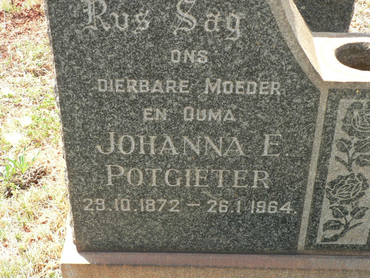POTGIETER Johanna E. 1872-1964