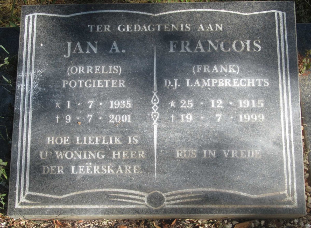 POTGIETER Jan A. 1935-2001 :: LAMPBRECHTS D.J. 1915-1999