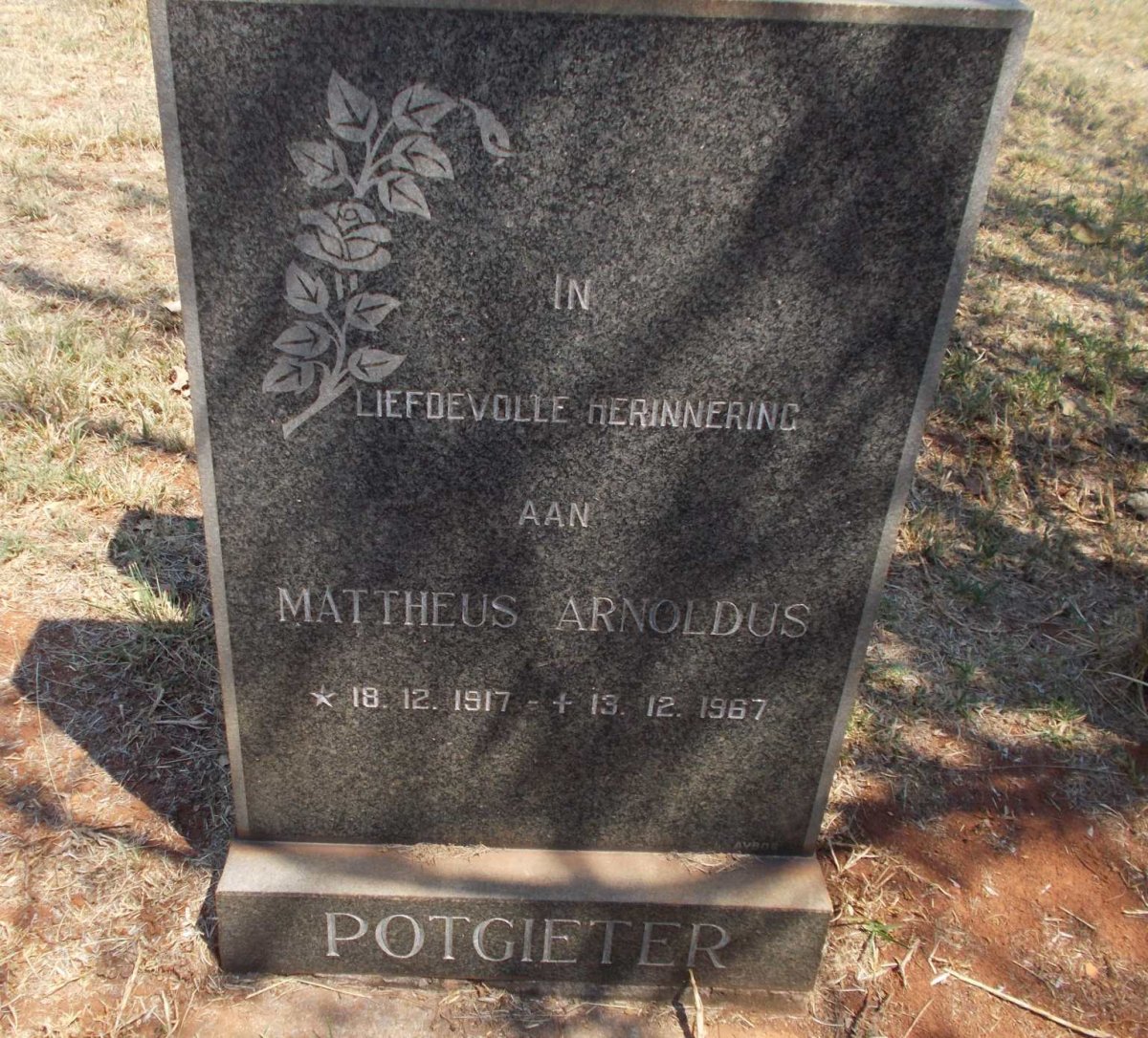 POTGIETER Mattheus Arnoldus 1917-1967