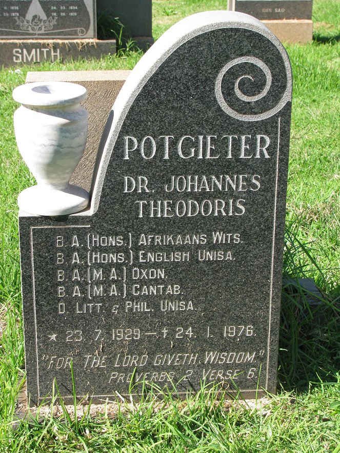 POTGIETER Johannes Theodoris 1929-1976