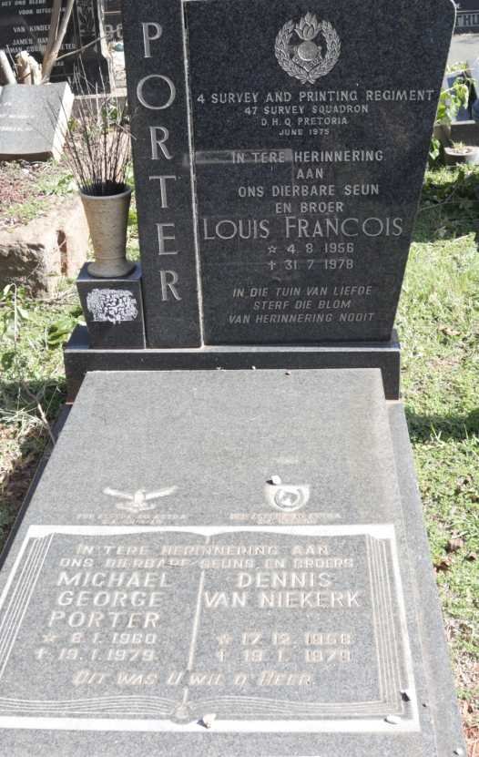 PORTER Louis Francois 1956-1978 :: PORTER Michael George 1960-1979 :: VAN NIEKERK Dennis 1958-1979