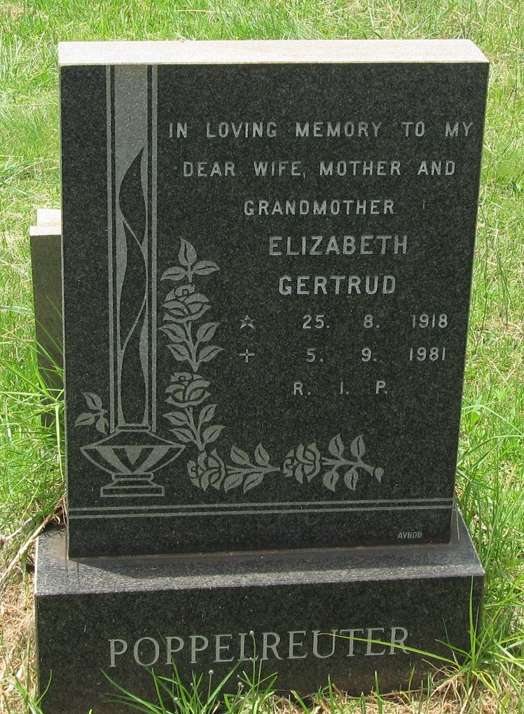 POPPELREUTER Elizabeth Gertrud 1918-1981