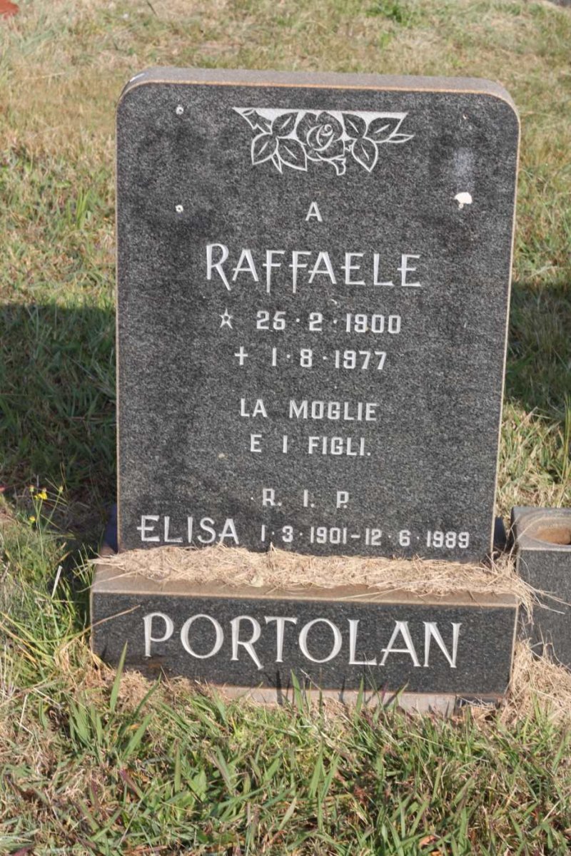 PORTOLAN Raffaele 1900-1977 &amp; Elisa 1901-1989