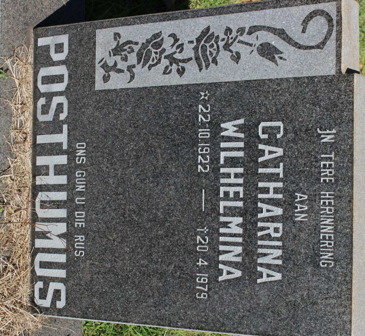 POSTHUMUS Catharina Wilhelmina 1922-1979