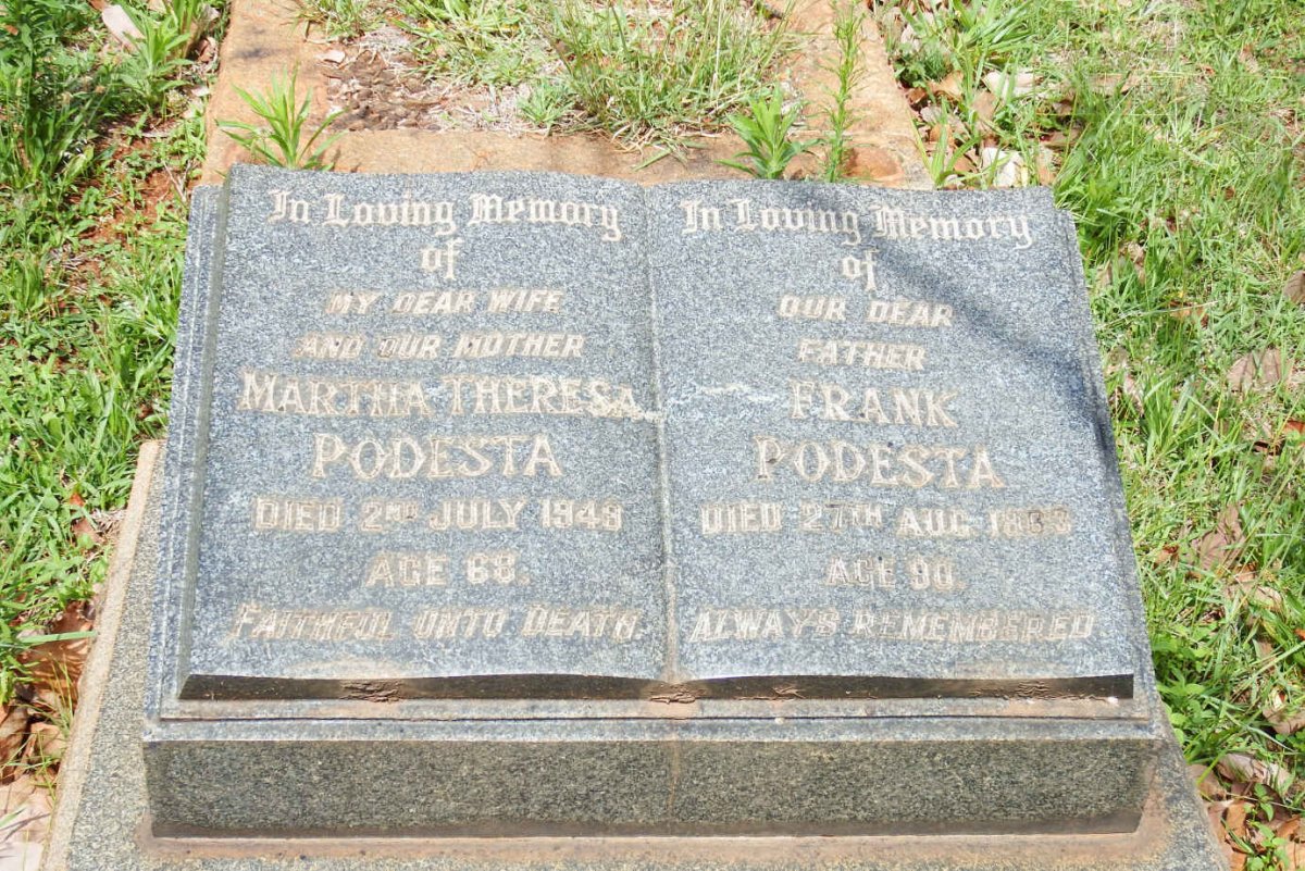 PODESTA Frank -1963 &amp; Martha Theresa -1949