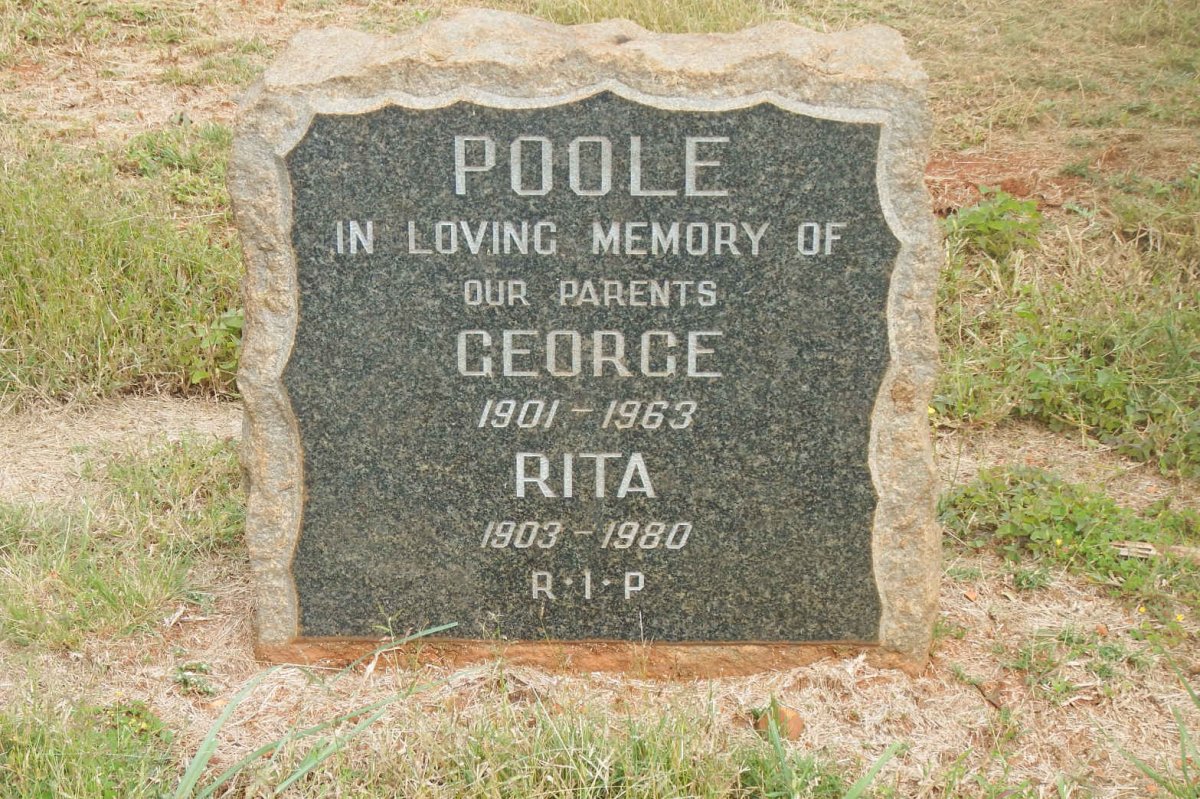 POOLE George 1901-1963 &amp; Rita 1903-1980