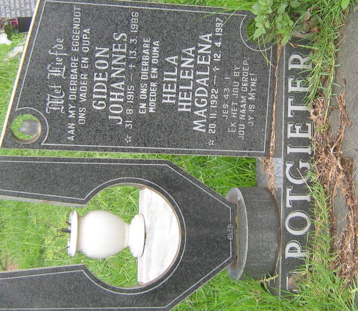 POTGIETER Gideon Johannes 1915-1986 &amp; Heila Helena Magdalena 1922-1997
