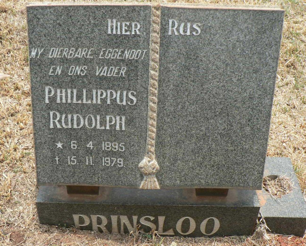 PRINSLOO Phillippus Rudolph 1895-1979