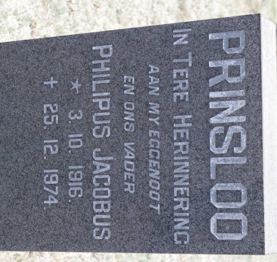 PRINSLOO Philipus Jacobus 1916-1974