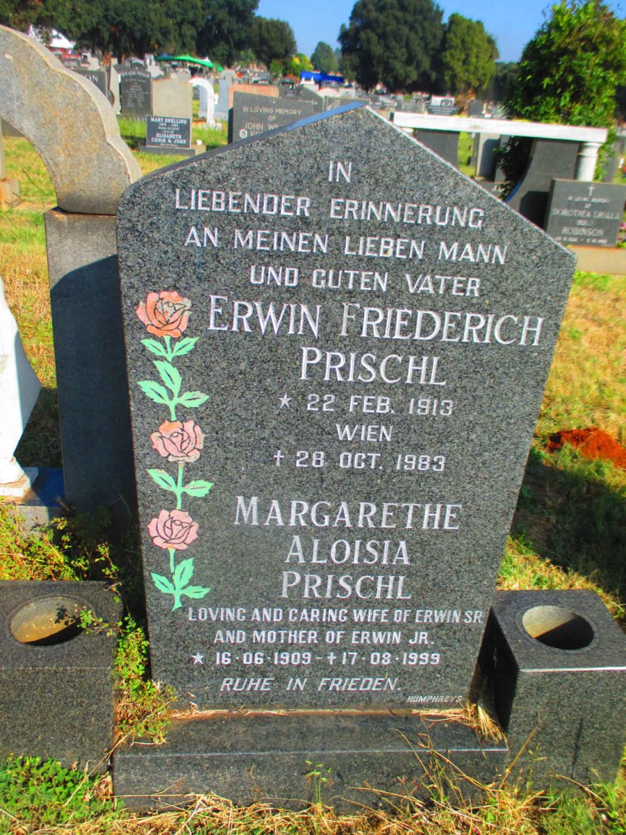 PRISCHL Erwin Friederich 1913-1983 &amp; Margarethe Aloisia 1909-1999